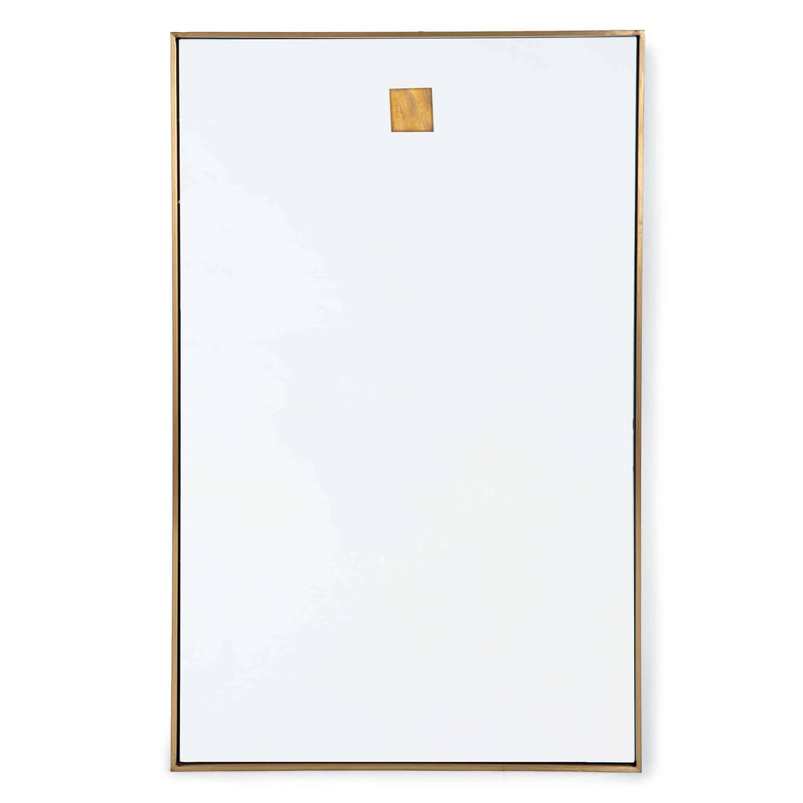 Hanging Rectangle Mirror (Natural Brass) - Rug & Weave