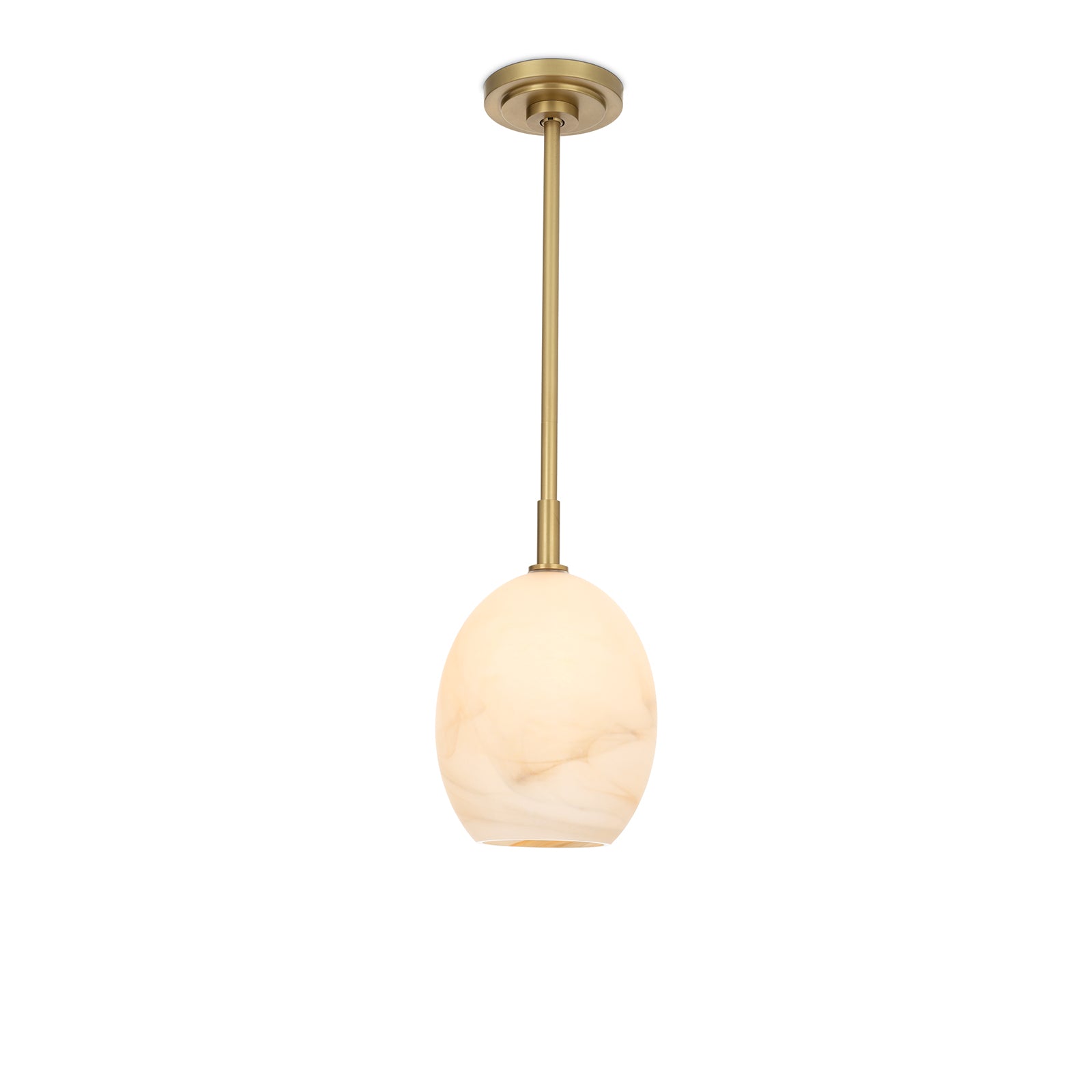 Artemis Pendant Single (Natural Brass with Alabaster Glass) Pendants Regina Andrew