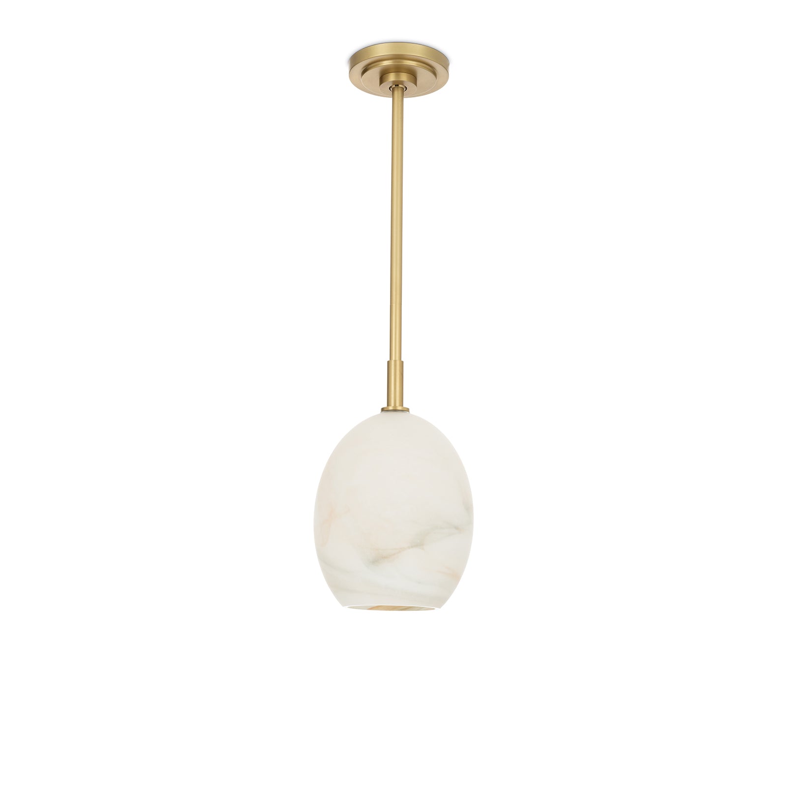 Artemis Pendant Single (Natural Brass with Alabaster Glass) Pendants Regina Andrew