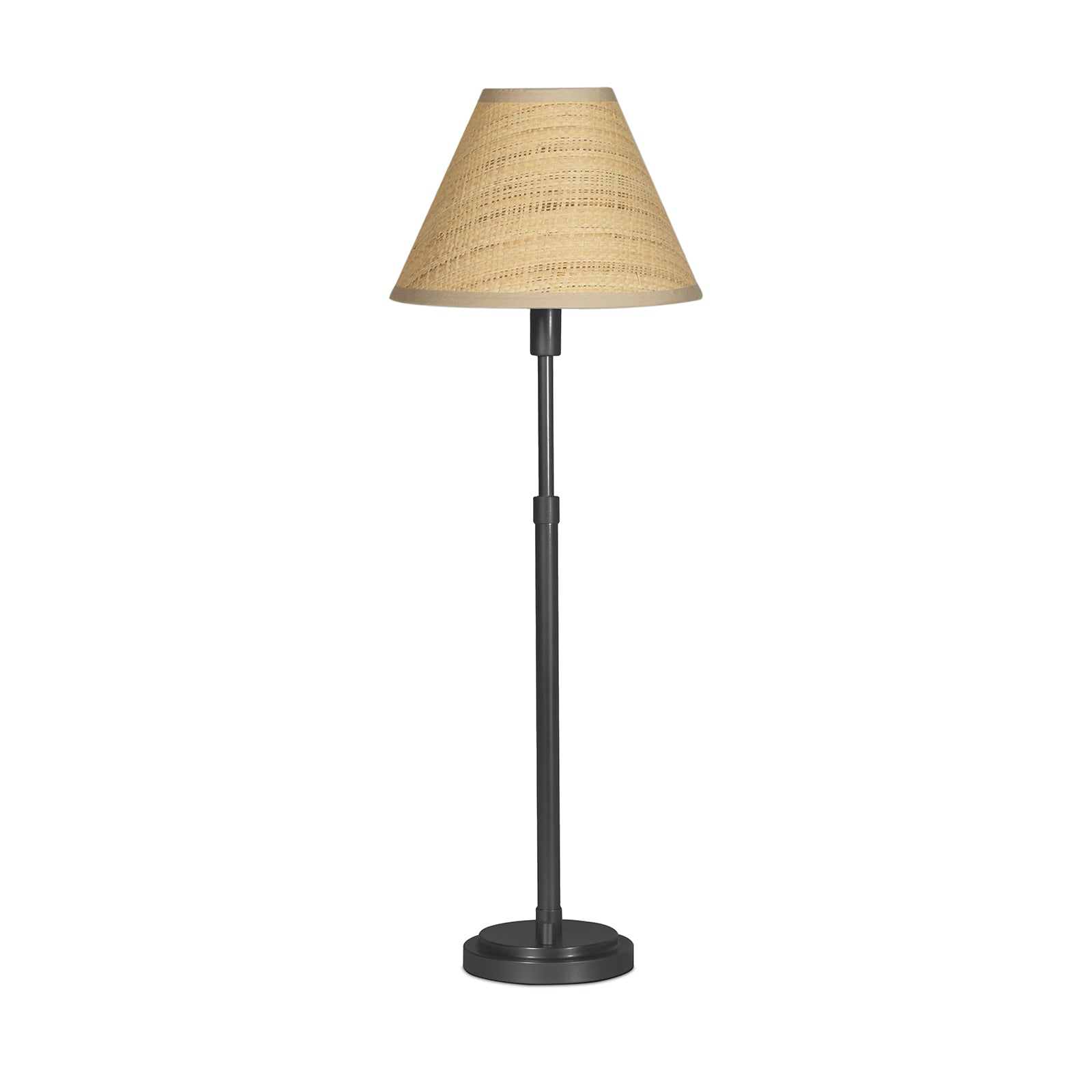 Polly Buffet Lamp (Blackened Brass with Rattan Shade) - Rug & Weave