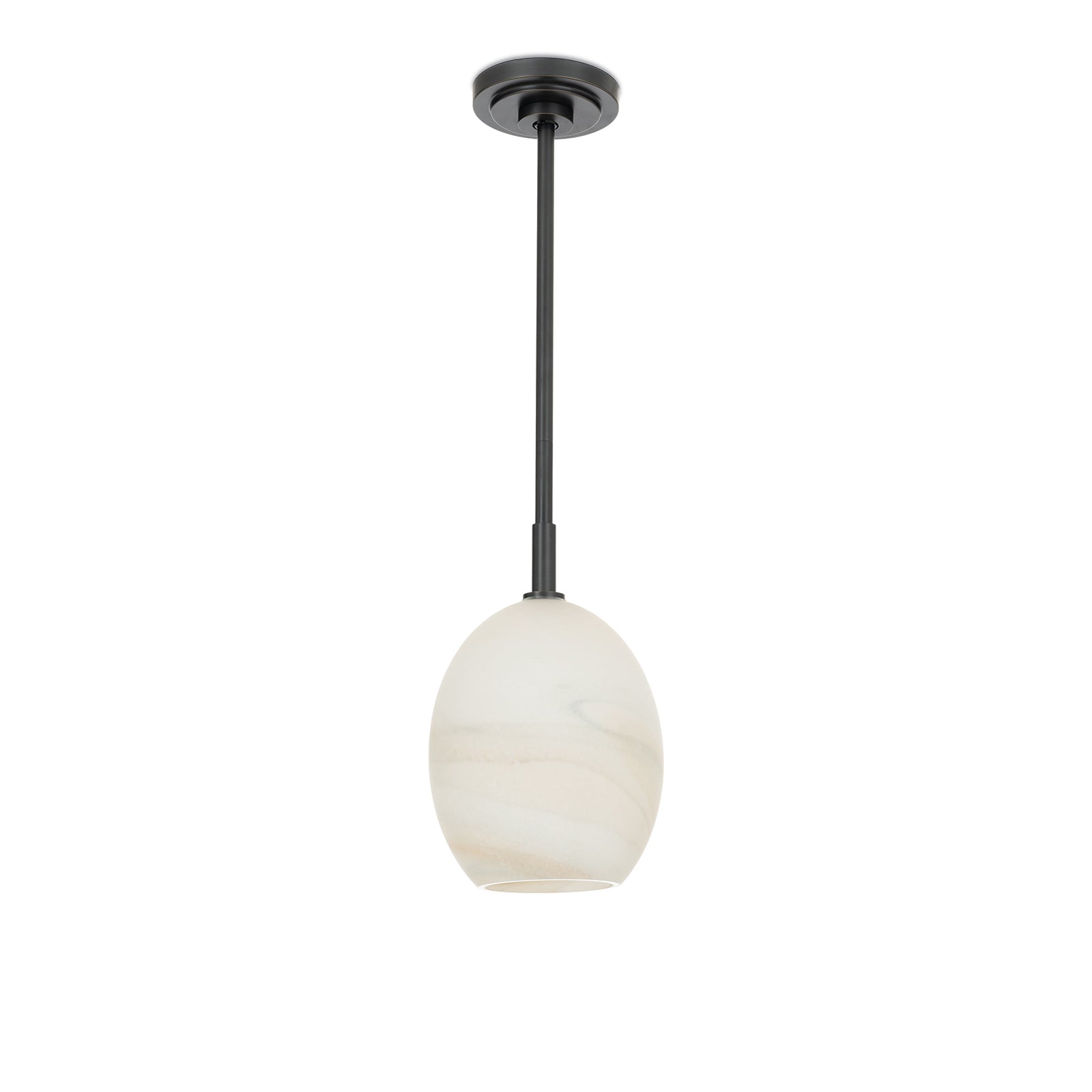 Artemis Pendant Single Oil Rubbed Bronze with Alabaster Glass - Rug & Weave