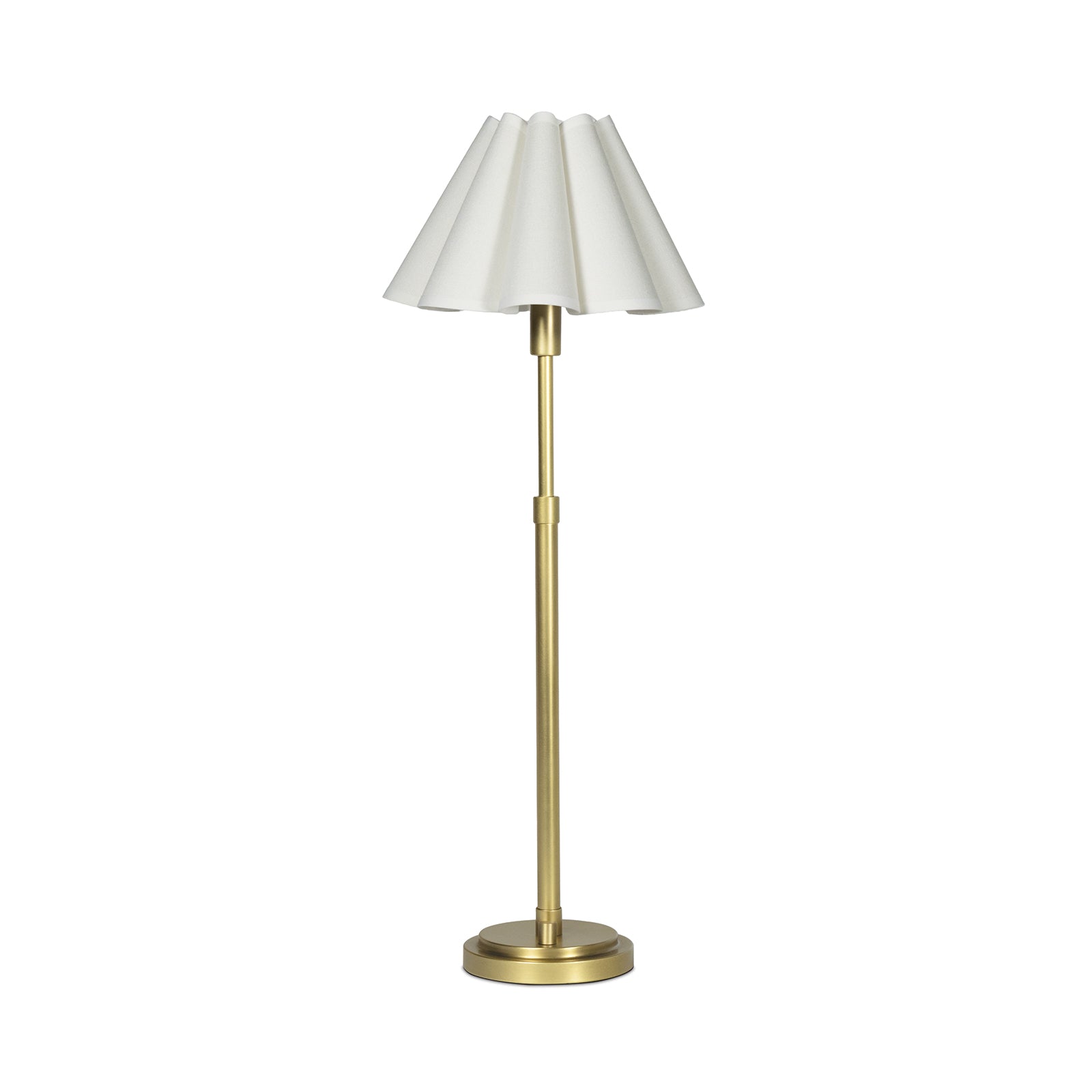 Polly Buffet Lamp (Natural Brass with White Scalloped Shade) - Rug & Weave