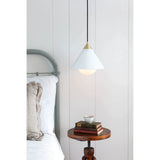 Hilton Pendant (White and Natural Brass)