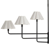 Polly Metal Chandelier (Blackened Brass with White Scalloped Shade)