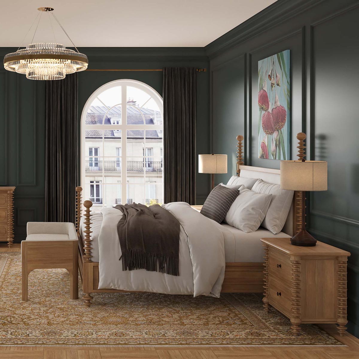 Milani Upholstered King Bed FURNITURE - bed Bramble