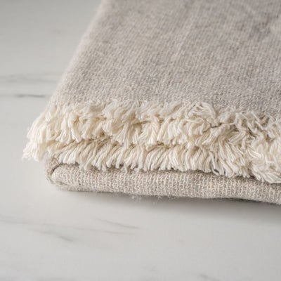 Grey Reversible Throw Blanket - Rug & Weave