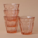 Short Rose Pink Picardie Glass Tumbler