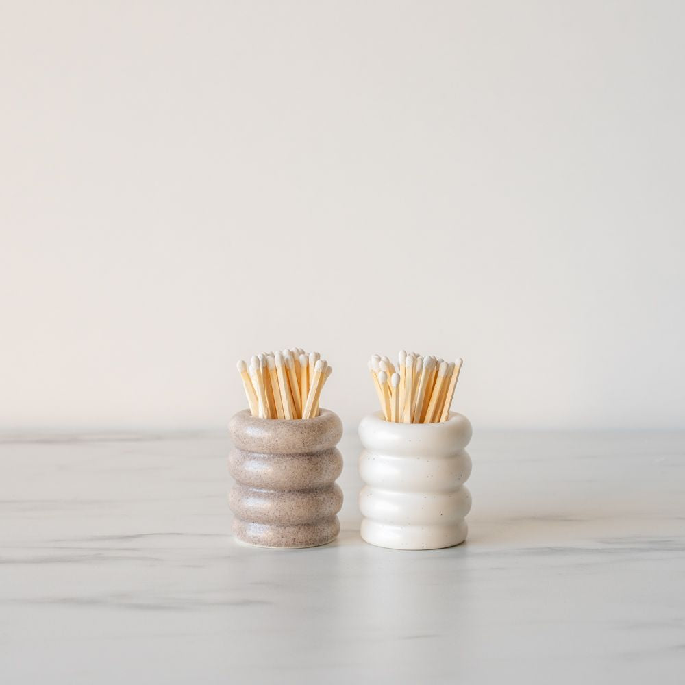 Speckled Ceramic Match Pot matches Mimi & August (Faire)