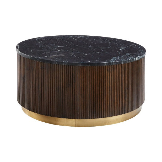 Nestor Coffee Table FURNITURE - coffee table Surya Black Marble/Dark Brown