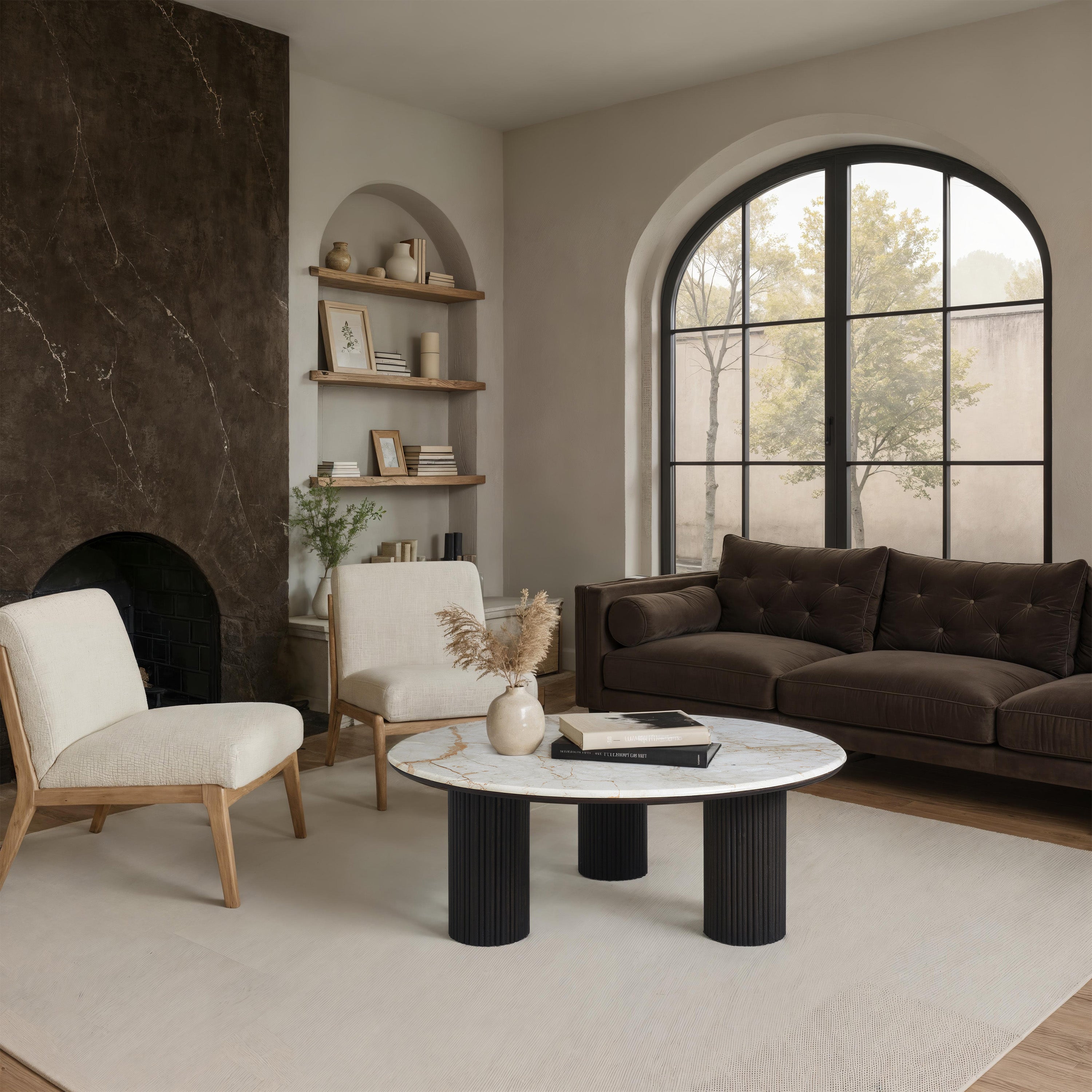 Alessio Breccia Marble Coffee Table FURNITURE - coffee table Renwil