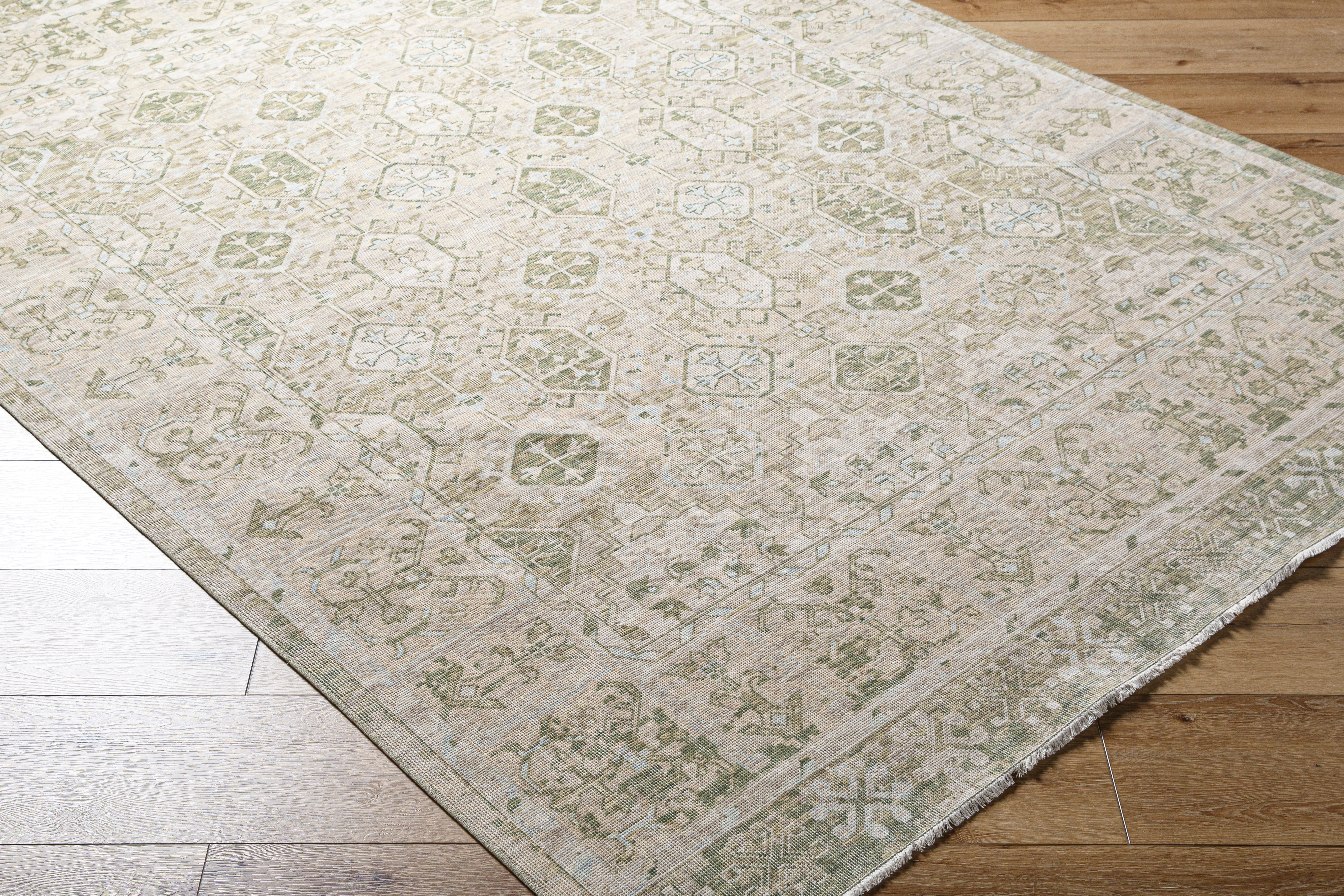 Once Upon a Time Natural / Moss Rug RUGS - wool Surya