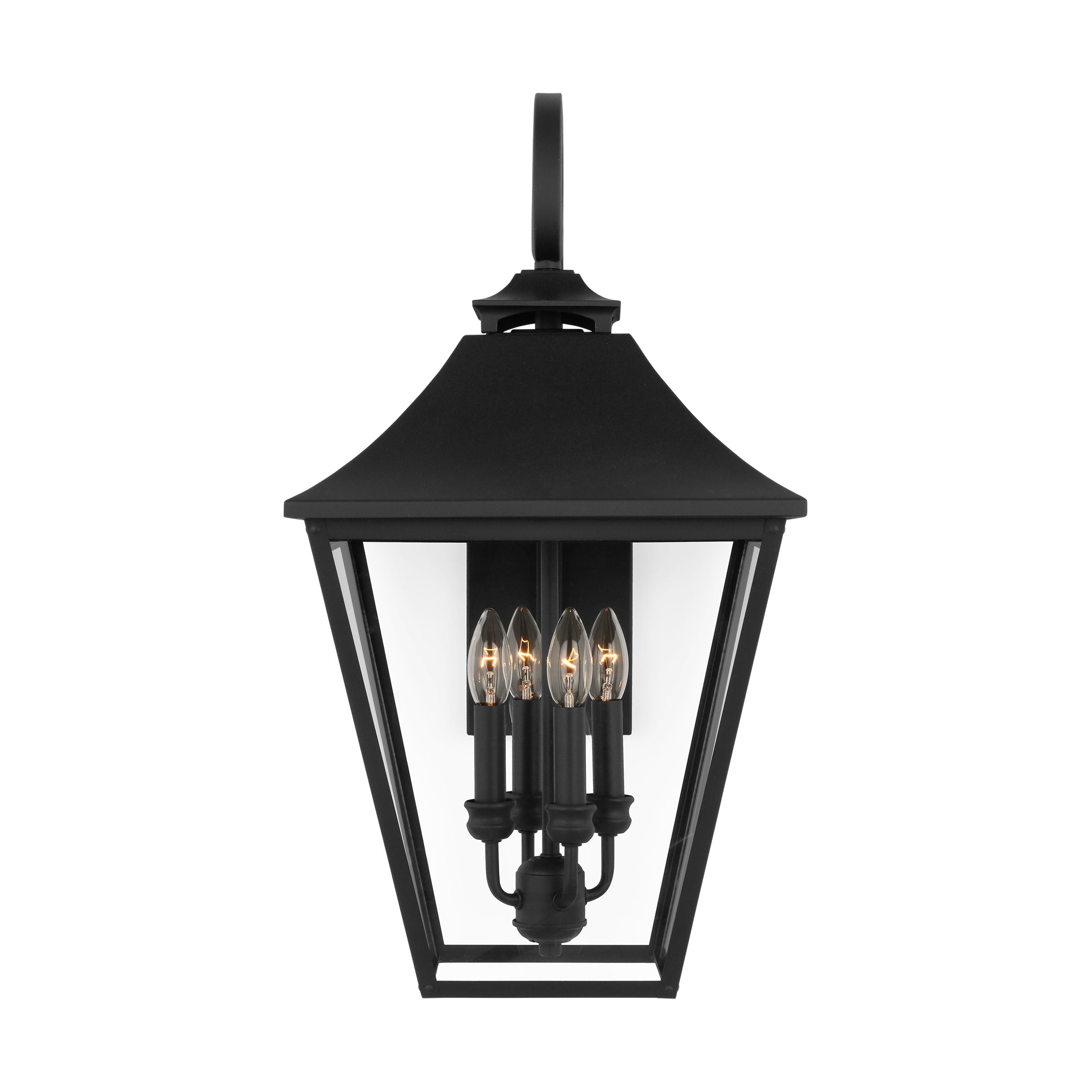 Galena Large Wall Lantern LIGHTING - outdoor fixture Visual Comfort Textured Black