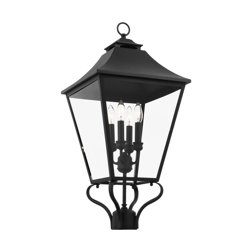 Galena Large Post Lantern LIGHTING - outdoor fixture Visual Comfort - Studio Textured Black