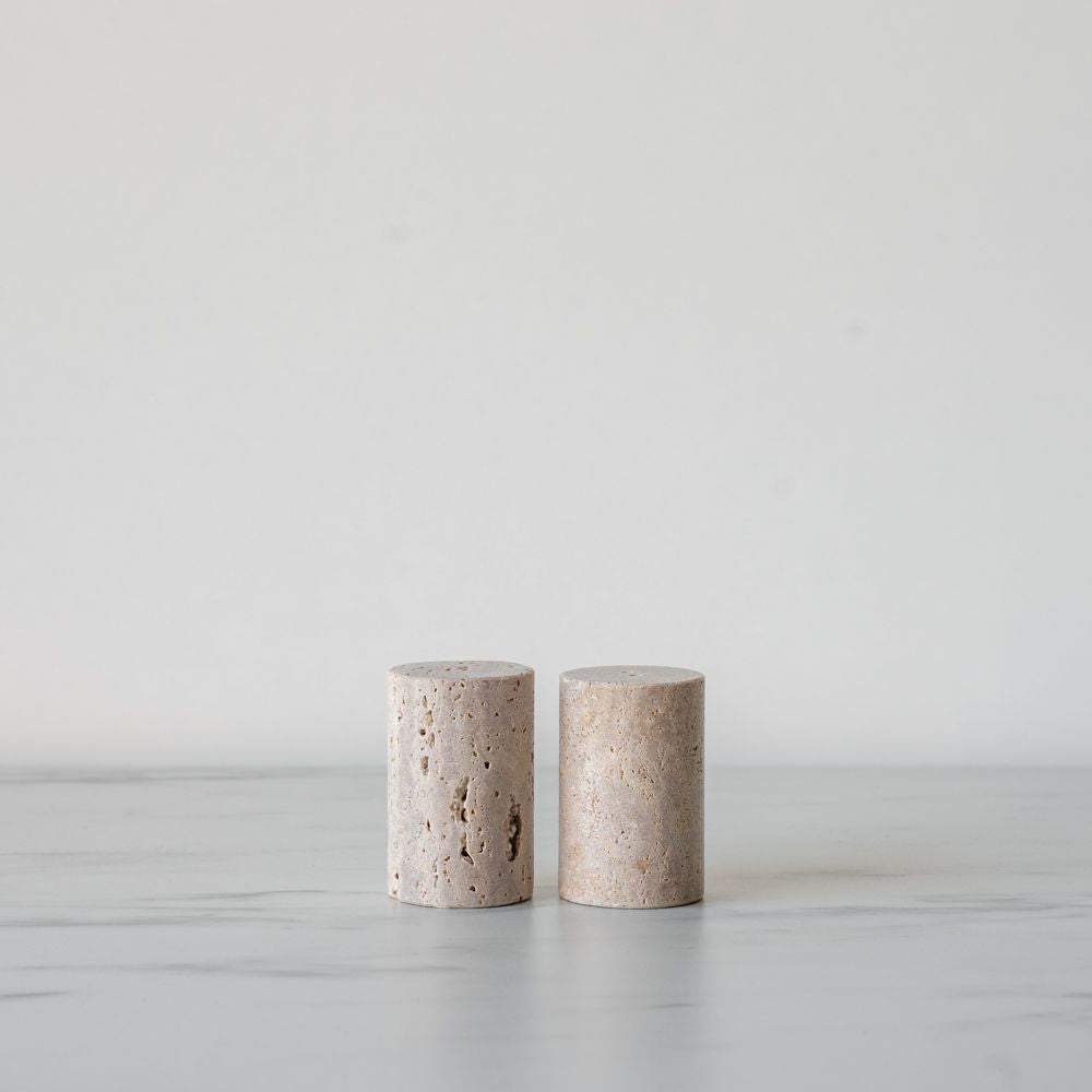 Travertine Salt & Pepper Shakers - Rug & Weave