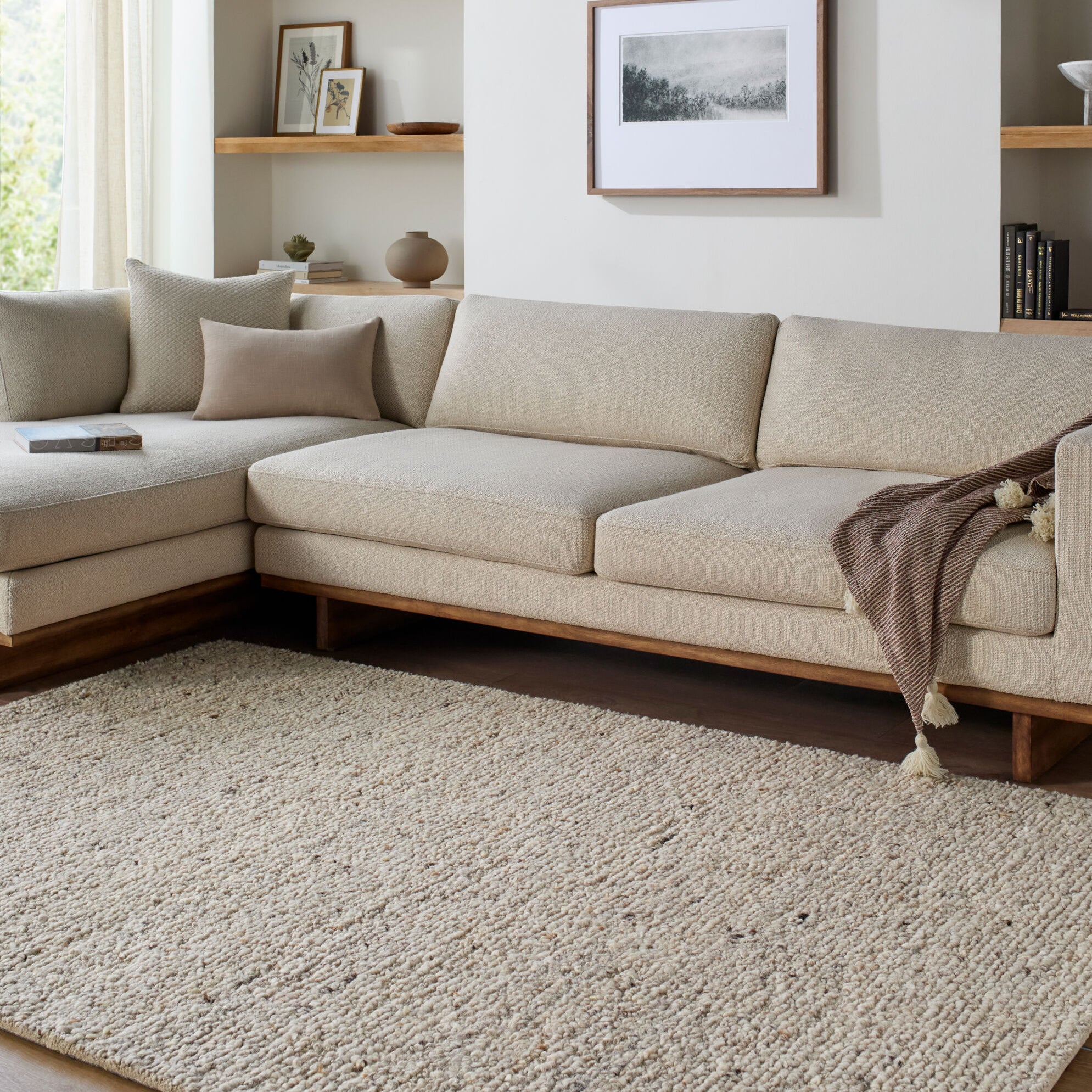 Palisade Oatmeal Rug RUGS - wool Surya