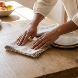 Oatmeal Linen Napkin Set with Lace Trim napkin set Rug & Weave