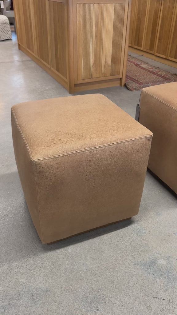 FLOOR MODEL - Dena Leather Ottoman FURNITURE - floor model Rowe Furniture