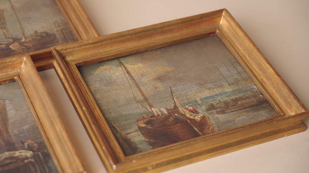 "Voyage No. 1" Framed Antique Painting ARTWORK - vintage painting Hauer Market