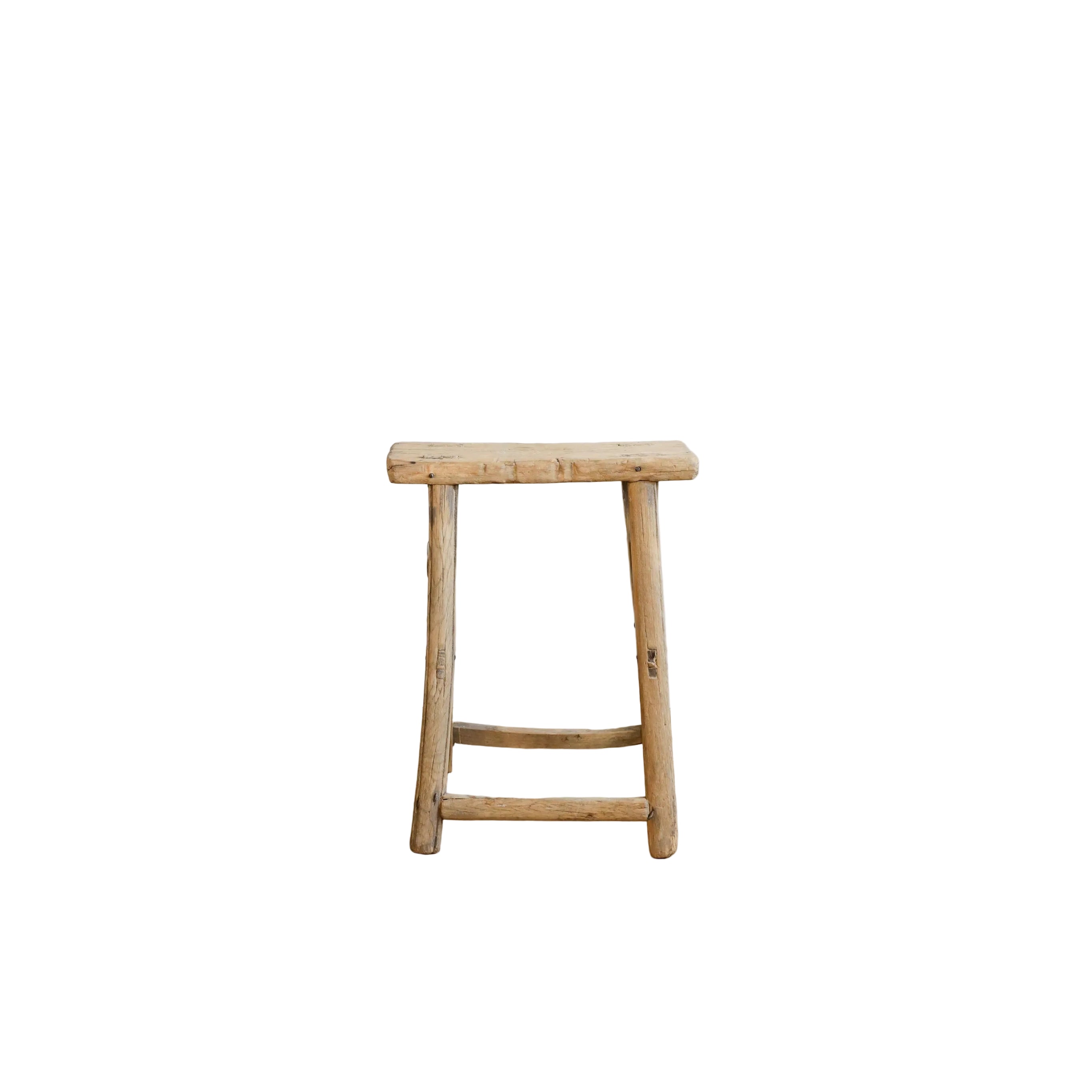 Mabel Vintage Elm Wood Accent Table/Stool - Natural 5-VINTAGE-end table Hauer Market