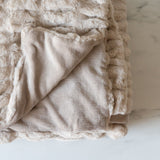 Latte Faux Fur Throw Blanket - Rug & Weave