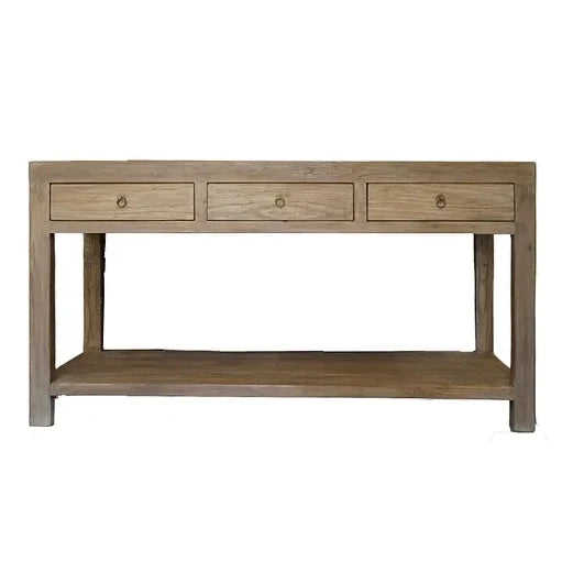 Sutton Reclaimed Console Table 21 - FURNITURE - console table Hauer Market 3 drawer