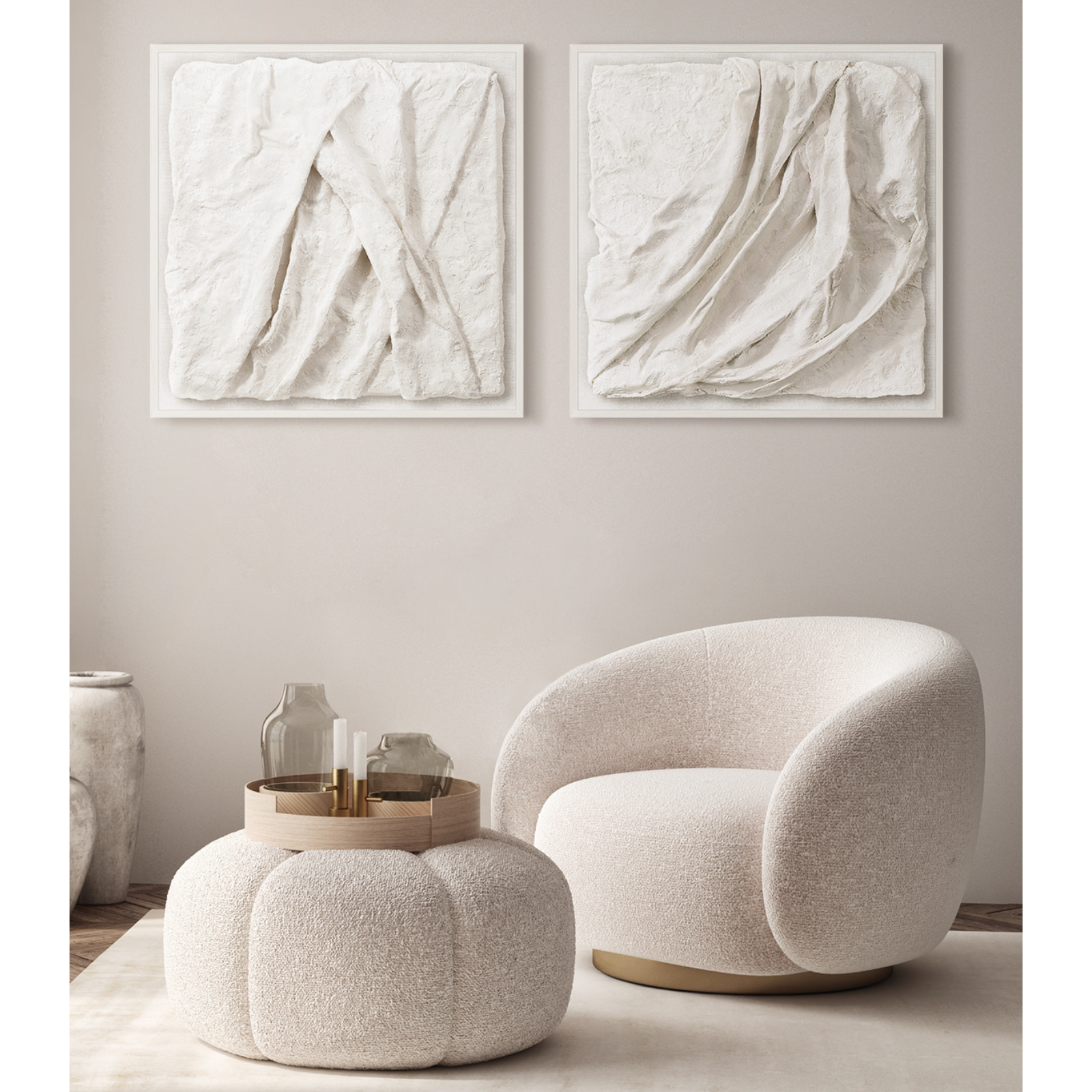 "Textured Drape II" Framed Art Print - Rug & Weave