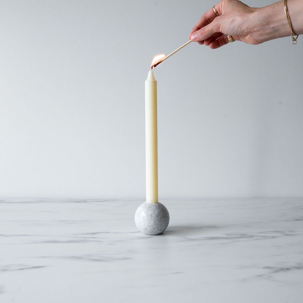 Round Stone Candle Holder - Rug & Weave