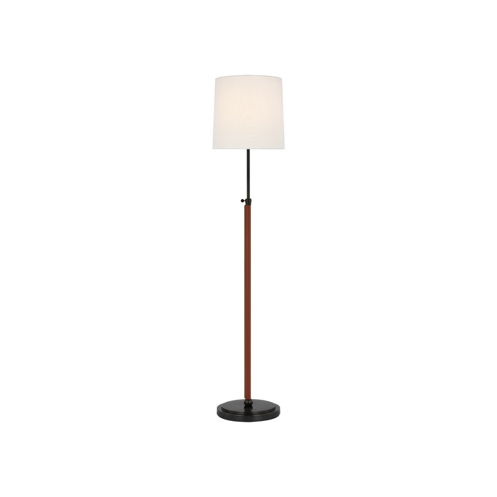 Bryant Wrapped Floor Lamp LIGHTING - floor lamp Visual Comfort - Signature Bronze and Saddle Leather