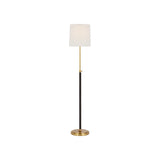 Bryant Wrapped Floor Lamp LIGHTING - floor lamp Visual Comfort - Signature Hand-Rubbed Antique Brass and Chocolate Leather