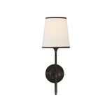 Bryant Sconce LIGHTING - sconce Visual Comfort - Signature Bronze 4" x 5.5" x 6" Linen with Black Trim