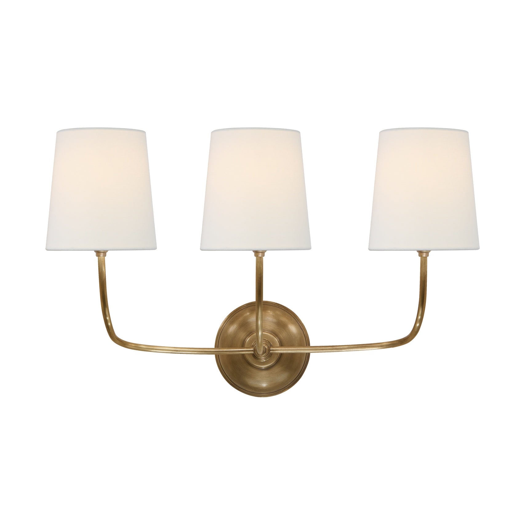 Vendome Triple Sconce, Hand-Rubbed Antique Brass