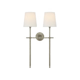 Bryant Large Double Tail Sconce LIGHTING - sconce Visual Comfort - Signature Antique Nickel
