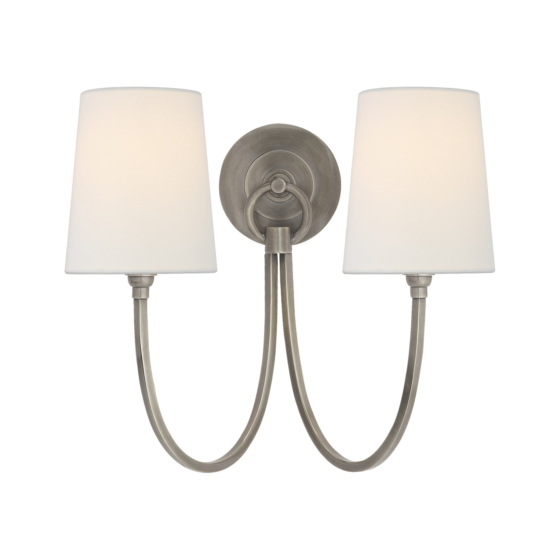 Reed Double Sconce LIGHTING - sconce Visual Comfort Antique Nickel