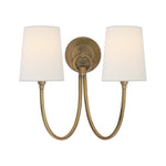 Reed Double Sconce LIGHTING - sconce Visual Comfort Hand-Rubbed Antique Brass