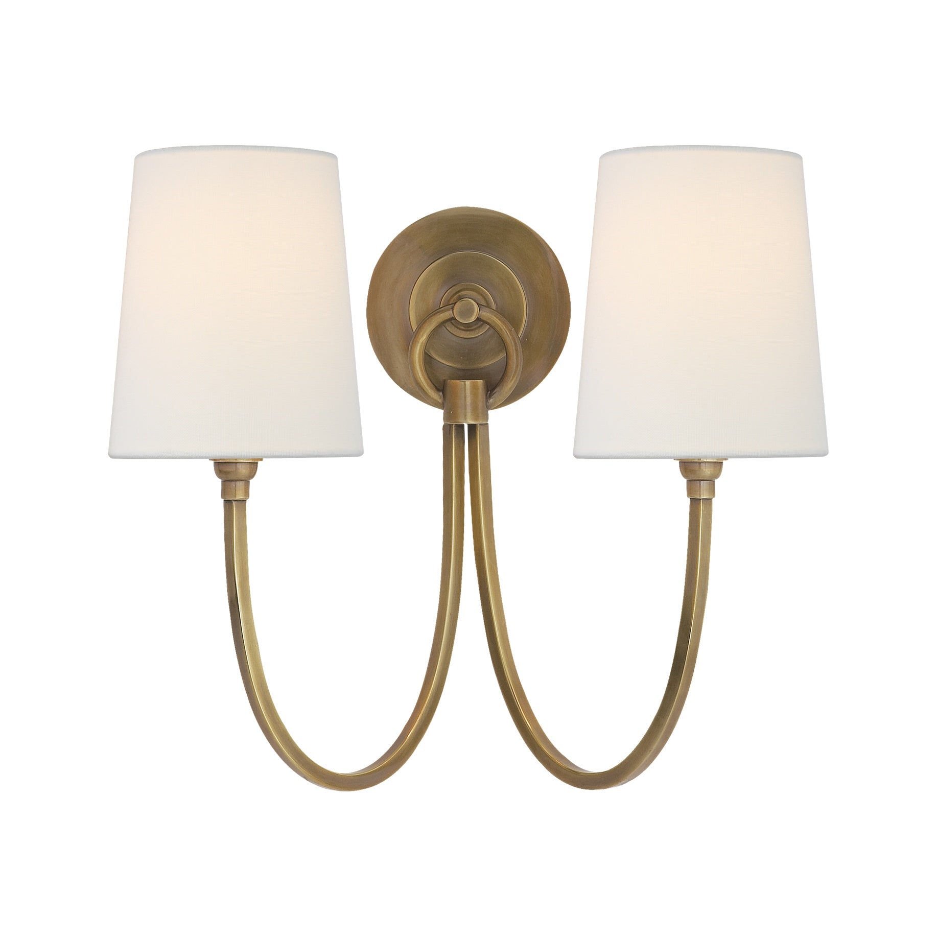 Reed Double Sconce LIGHTING - sconce Visual Comfort Hand-Rubbed Antique Brass