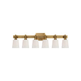 Bryant Six-Light Linear Bath Sconce LIGHTING - sconce Visual Comfort - Signature Hand-Rubbed Antique Brass