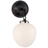 Katie Small Acorn Sconce LIGHTING - sconce Visual Comfort - Signature Bronze White Glass