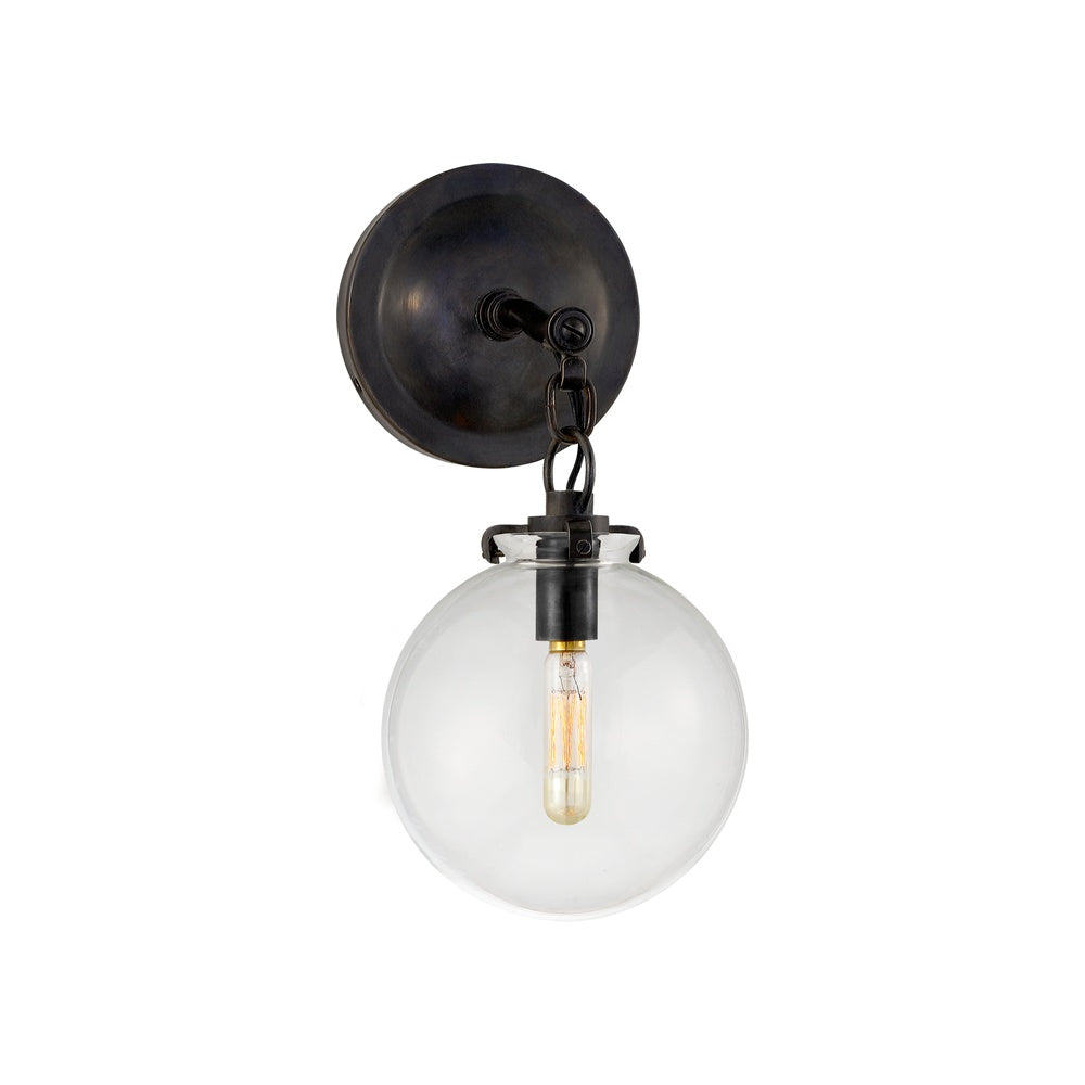 Katie Small Globe Sconce LIGHTING - sconce Visual Comfort - Signature Bronze Clear Glass