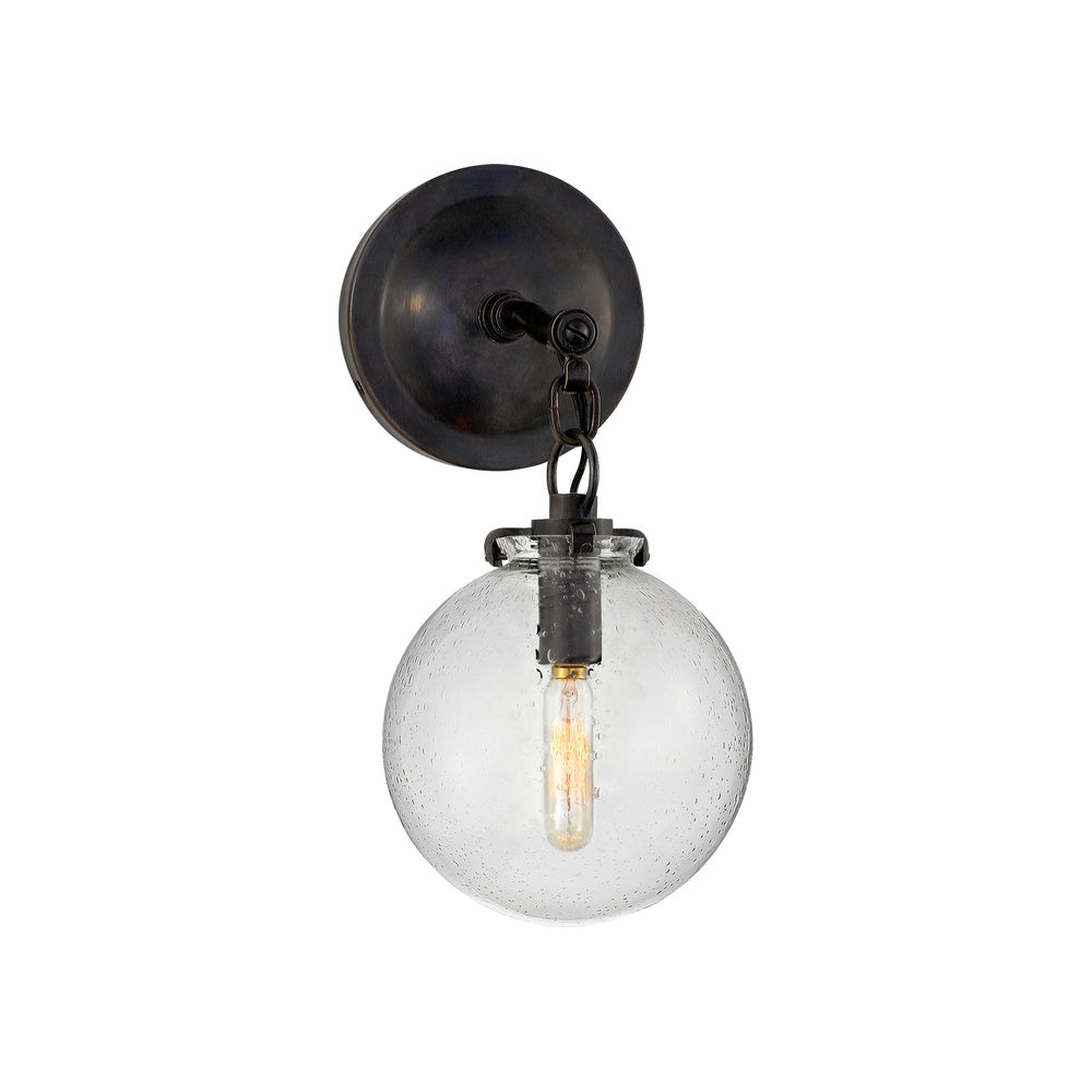 Katie Small Globe Sconce LIGHTING - sconce Visual Comfort - Signature Bronze Seeded Glass