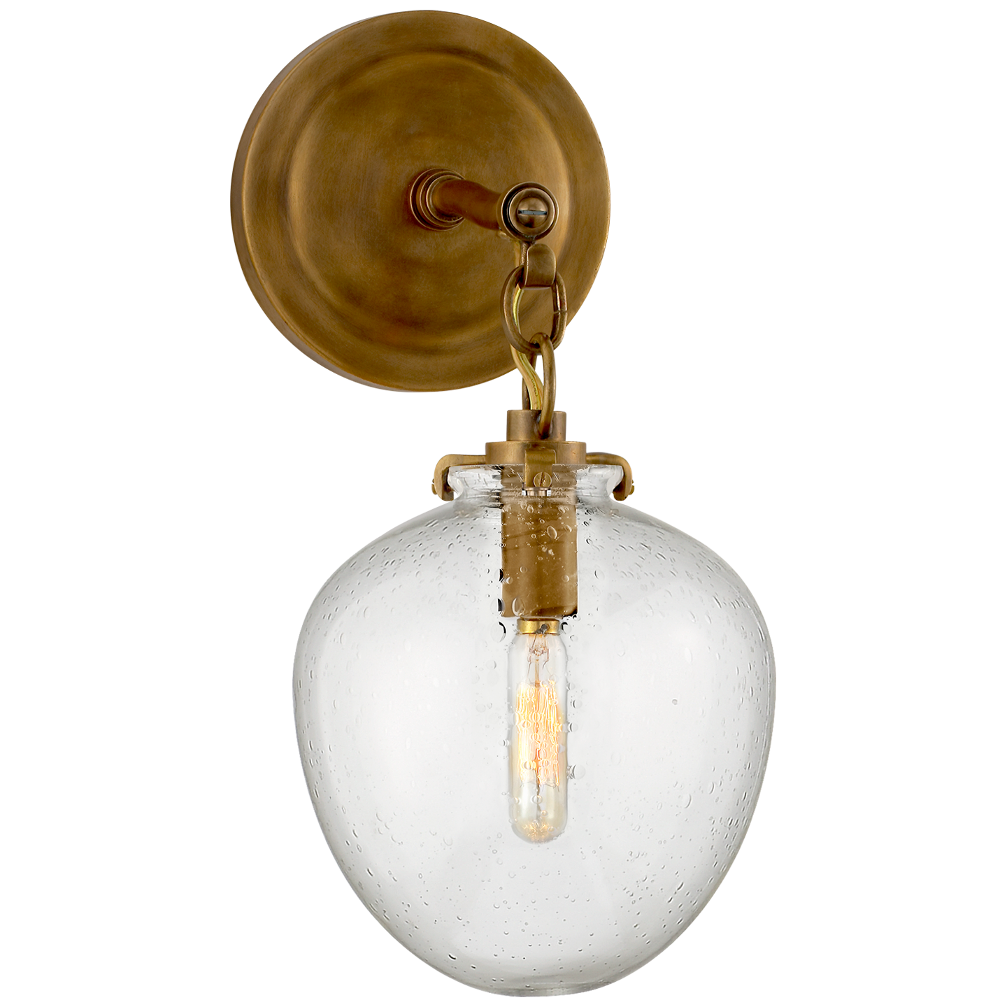 Katie Small Acorn Sconce LIGHTING - sconce Visual Comfort - Signature Hand-Rubbed Antique Brass Clear Glass