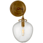 Katie Small Acorn Sconce LIGHTING - sconce Visual Comfort - Signature Hand-Rubbed Antique Brass Clear Glass