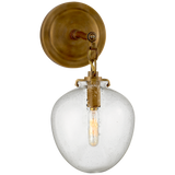 Katie Small Acorn Sconce LIGHTING - sconce Visual Comfort - Signature Hand-Rubbed Antique Brass Clear Glass