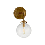 Katie Small Globe Sconce LIGHTING - sconce Visual Comfort - Signature Antique Brass Clear Glass