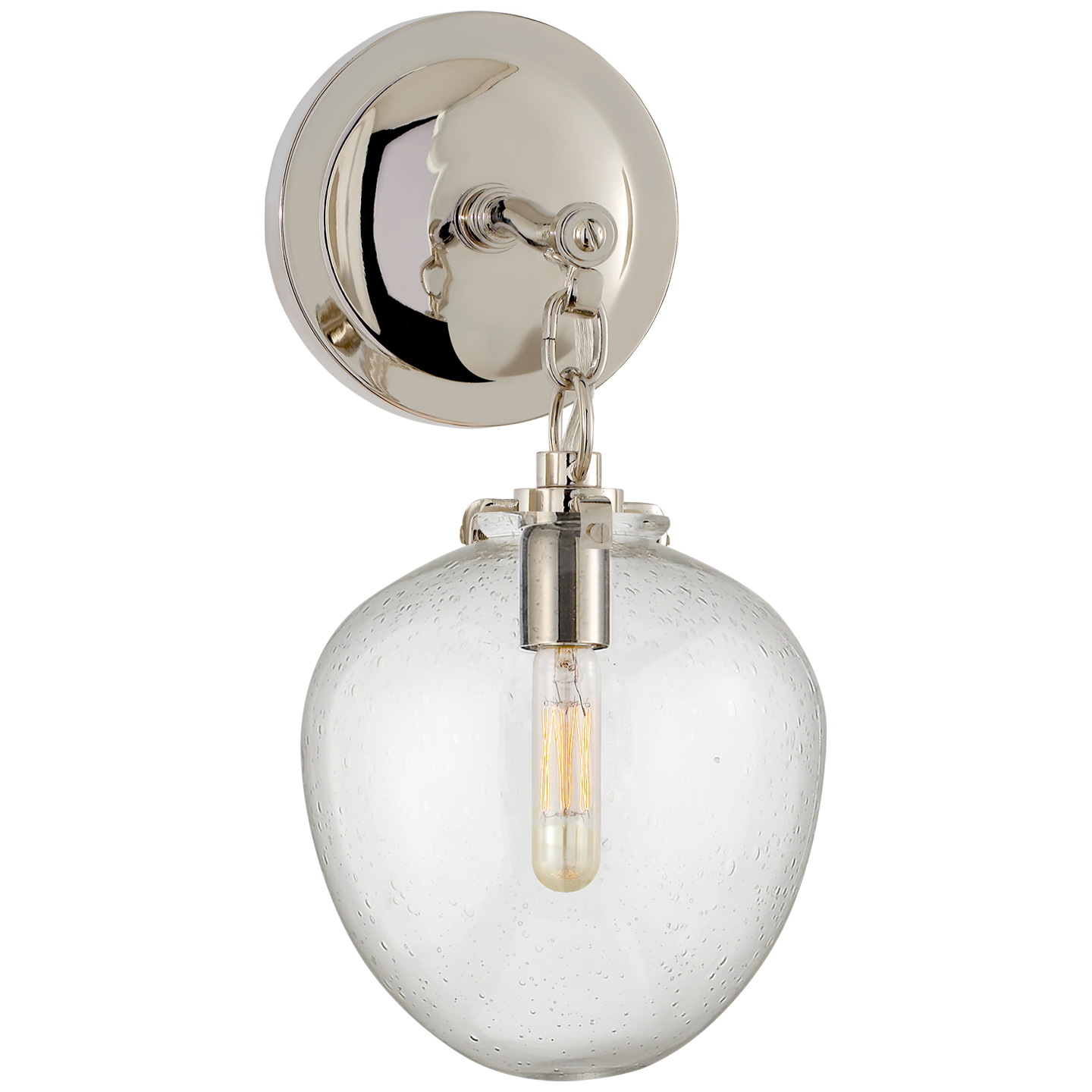 Katie Small Acorn Sconce LIGHTING - sconce Visual Comfort - Signature Polished Nickel Clear Glass