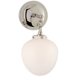 Katie Small Acorn Sconce LIGHTING - sconce Visual Comfort - Signature Polished Nickel White Glass