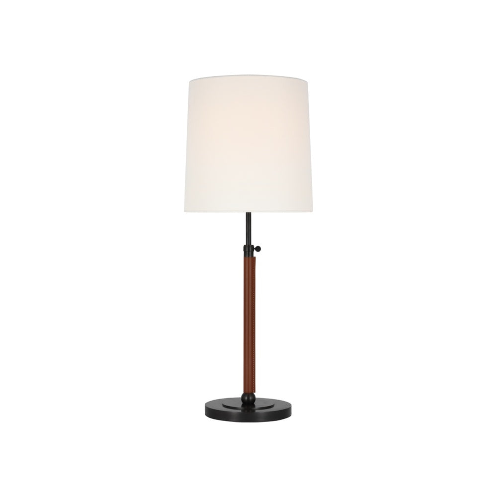 Bryant Large Wrapped Table Lamp LIGHTING - table lamp Visual Comfort - Signature Bronze and Saddle Leather