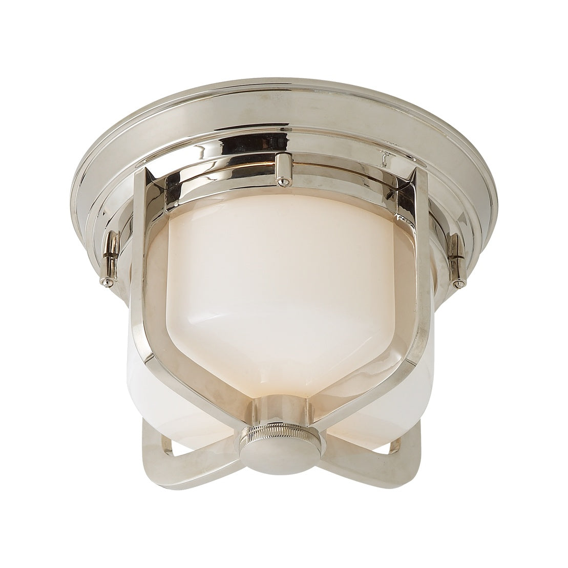 Milton Short Flush Mount LIGHTING - flush mount Visual Comfort Polished Nickel