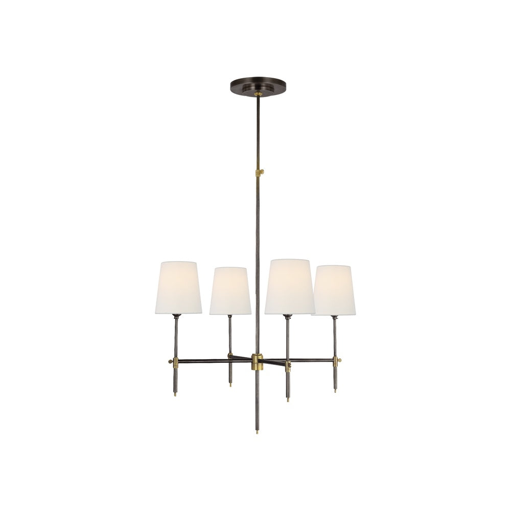 Bryant Small Chandelier LIGHTING - chandelier Visual Comfort - Signature Bronze and Hand-Rubbed Antique Brass