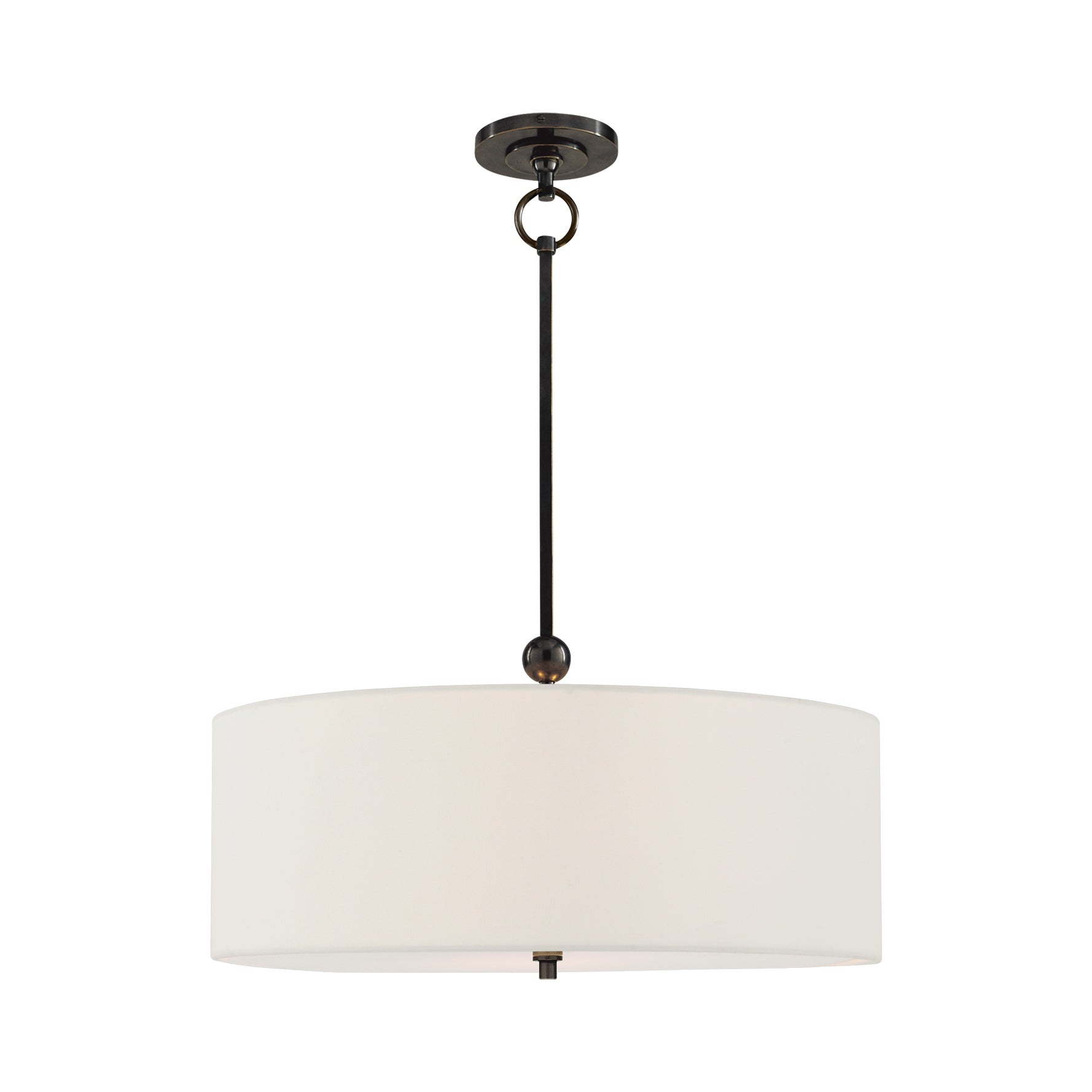 Reed Hanging Shade LIGHTING - pendant Visual Comfort Bronze 22" x 22" X 7.5" Linen