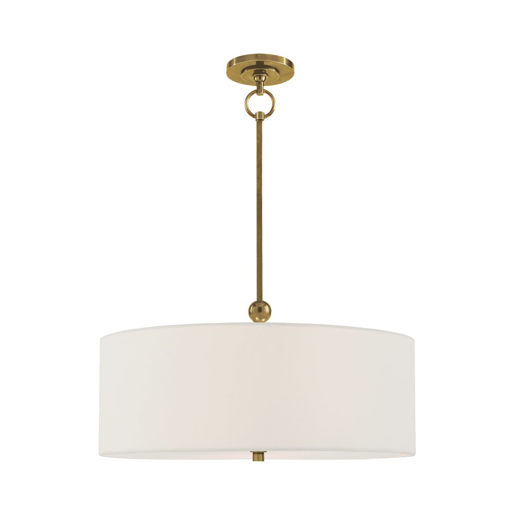 Reed Hanging Shade LIGHTING - pendant Visual Comfort Hand-Rubbed Antique Brass 22" x 22" X 7.5" Linen